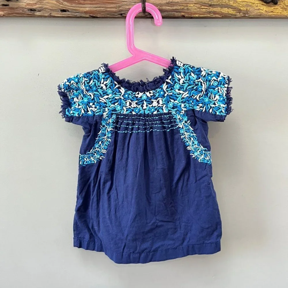 Peek Short Sleeve Embroidered Dress-‎ Size 18-24 months